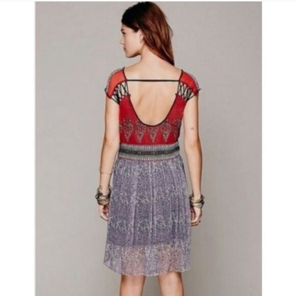 Free People Flaming Hearts Paisley Boho dress Size S - Picture 3 of 16